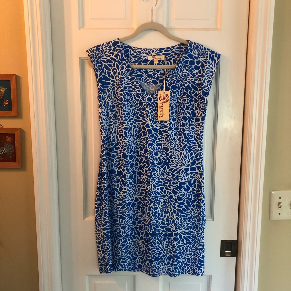 Aryeh blue and white athleisure dress